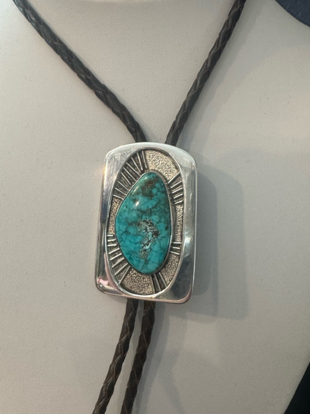 Sterling Silver and Turquoise Bolo Tie